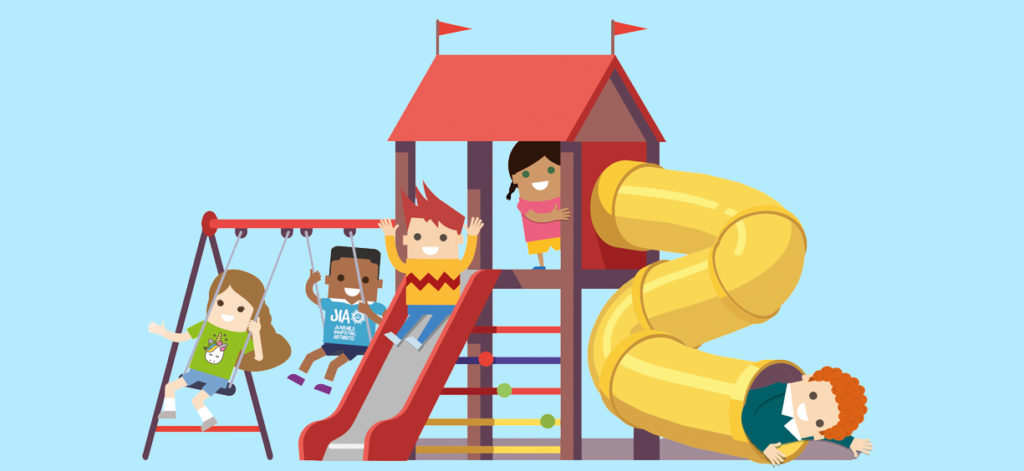 Young children in playground